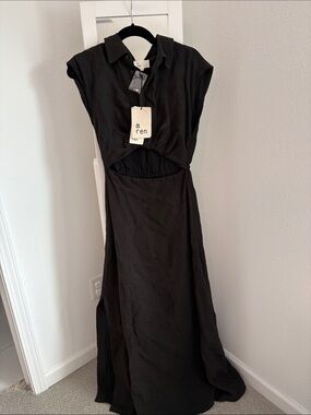 bayside linen maxi dress Bayside Striped Midi Dress main image 1